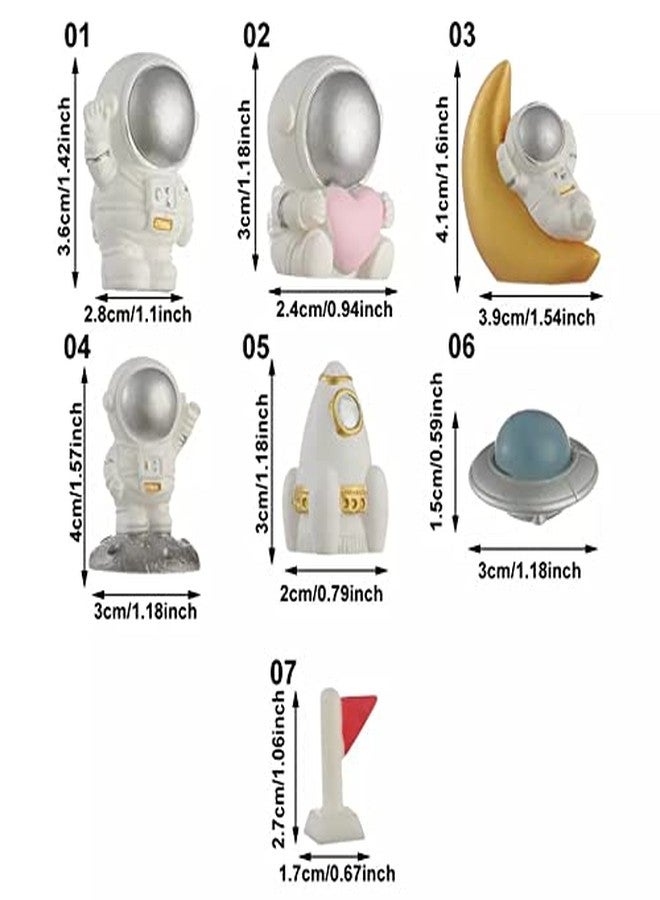 Chocozone Pack of 7 Space Crafts Including Astronaut, Spaceship Miniature Landscape for Science Learning Toys Action Figures(3-5cm) - Image 3